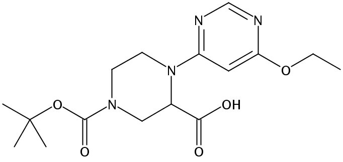 4-(tert-Butoxycarbonyl)-1-(6-ethoxypyrimidin-4-yl)piperazine-2-carboxylic acid