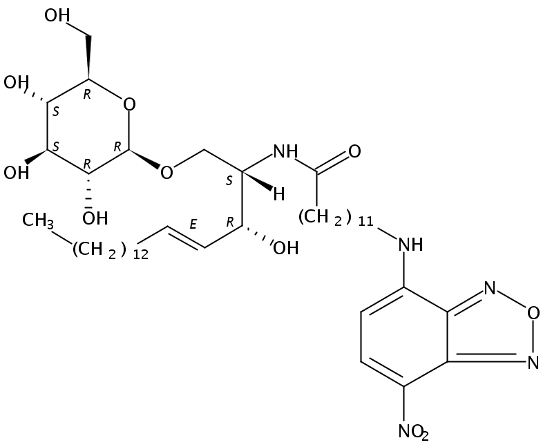 N-[12-[(7-nitro-2-1,3-benzoxadiazol-4-yl)amino]dodecanoyl]-D-glucosyl-?1-1'-sphingosine