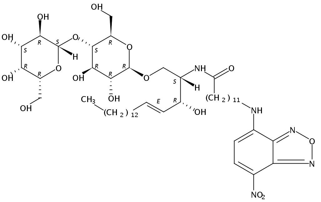 N-[12-[(7-nitro-2-1,3-benzoxadiazol-4-yl)amino]dodecanoyl]-D-lactosyl-?1-1'-sphingosine