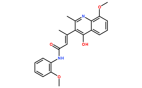(E)-3-(4-羟基-8-甲氧基-2-甲基喹啉-3-基)-N-(2-甲氧基苯基)2-丁酰胺