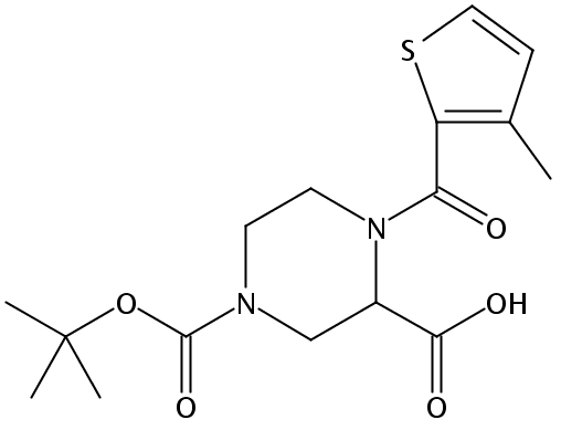 4-(tert-Butoxycarbonyl)-1-(3-methylthiophene-2-carbonyl)piperazine-2-carboxylic acid