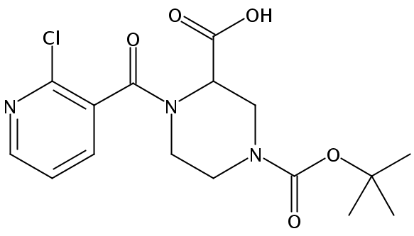 4-(tert-Butoxycarbonyl)-1-(2-chloronicotinoyl)piperazine-2-carboxylic acid