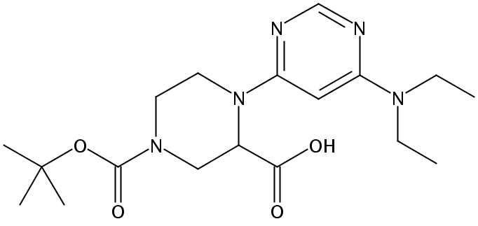 4-(tert-Butoxycarbonyl)-1-(6-(diethylamino)pyrimidin-4-yl)piperazine-2-carboxylic acid