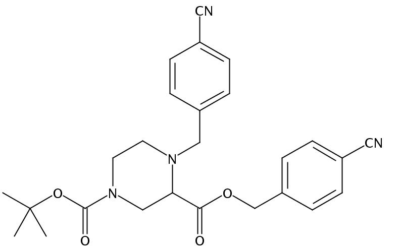1-tert-Butyl 3-(4-cyanobenzyl) 4-(4-cyanobenzyl)piperazine-1,3-dicarboxylate
