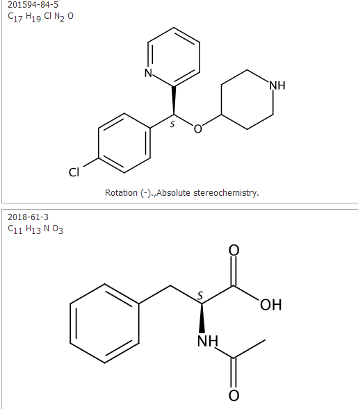 (S)-2-[(4-氯苯基)(4-哌啶氧基)甲基]吡啶N-乙酰-L-苯丙氨酸盐210095-66-2