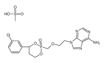 9-[2-[[(2R,4S)-4-(3-chlorophenyl)-2-oxo-1,3,2λ5-dioxaphosphinan-2-yl]methoxy]ethyl]purin-6-amine,methanesulfonic acid