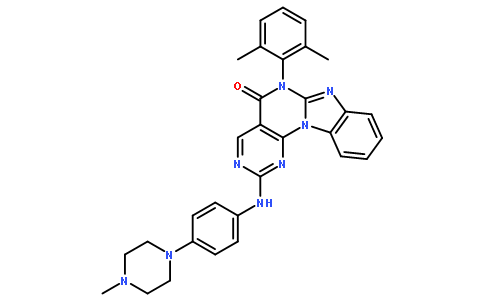 6-(2,6-二甲基苯基)-2-[[4-(4-甲基-1-哌嗪基)苯基]氨基]-嘧啶并[5',4':5,6]嘧啶并[1,2-A]苯并咪唑-5(6H)-酮