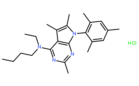N-丁基-N-乙基-2,5,6-三甲基-7-(2,4,6-三甲基苯基)-7H-吡咯并[2,3-d]嘧啶基-4-胺盐酸盐