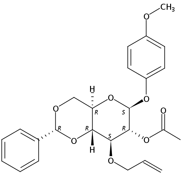 4-甲氧苯基2-O-乙酰-3-O-烯丙基-4,6-O-苯亚甲基-β-D-吡喃葡萄糖苷