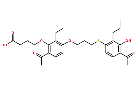 4-[6-乙酰基-3-[3-[(4-乙酰基-3-羟基-2-丙基苯基)硫]丙氧基]-2-丙基苯氧基]丁酸