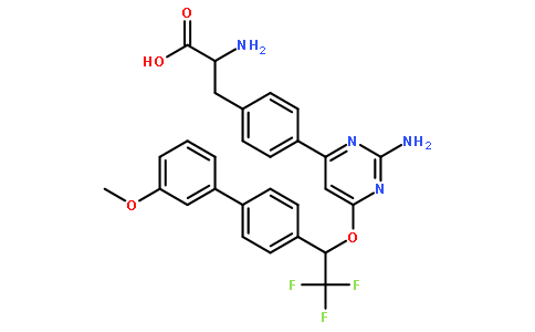 4-[2-氨基-6-[(1R)-2,2,2-三氟-1-(3'-甲氧基联苯-4-基)乙氧基]嘧啶-4-基]-L-苯丙氨酸
