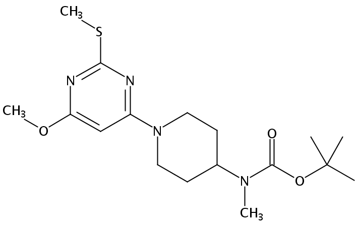 tert-Butyl (1-(6-methoxy-2-(methylthio)pyrimidin-4-yl)piperidin-4-yl)(methyl)carbamate