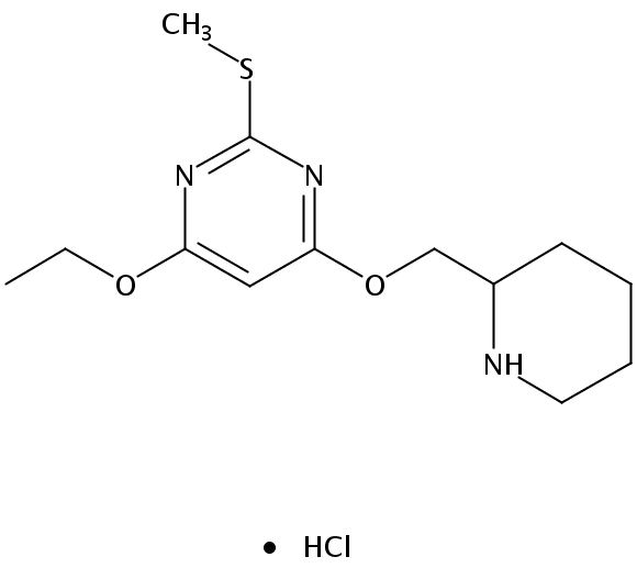 4-Ethoxy-2-(methylthio)-6-(piperidin-2-ylmethoxy)pyrimidine hydrochloride