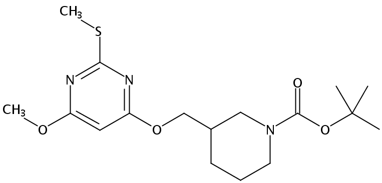 tert-Butyl 3-(((6-methoxy-2-(methylthio)pyrimidin-4-yl)oxy)methyl)piperidine-1-carboxylate