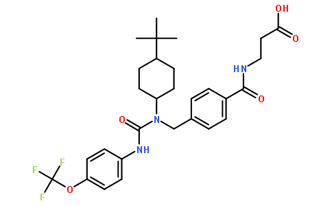 N-[4-[[[反式-4-(1,1-二甲基乙基)环己基][[[4-(三氟甲氧基)苯基]氨基]羰基]氨基]甲基]苄基]-B-丙氨酸