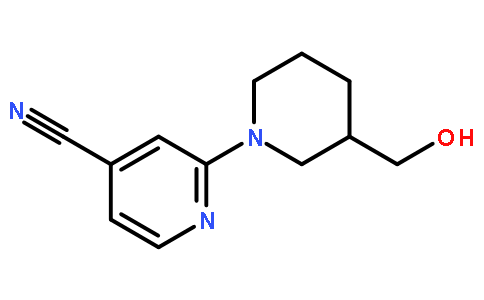 2-[3-(hydroxymethyl)piperidin-1-yl]pyridine-4-carbonitrile