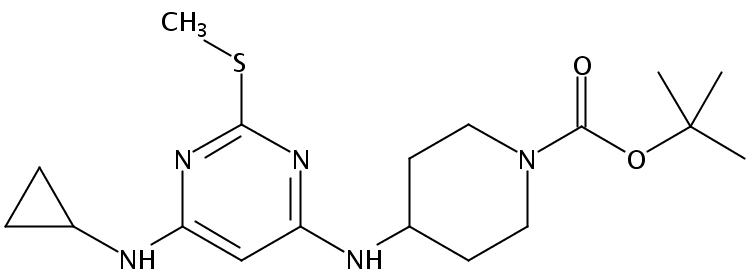 tert-Butyl 4-((6-(cyclopropylamino)-2-(methylthio)pyrimidin-4-yl)amino)piperidine-1-carboxylate