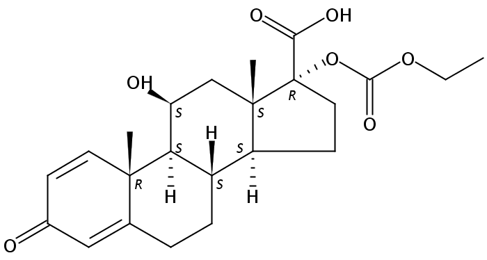 (11β,​17α)​-17-​[(Ethoxycarbonyl)​oxy]​-​11-​hydroxy-​3-​oxo-​androsta-​1,​4-​diene-​17-​carboxylic acid
