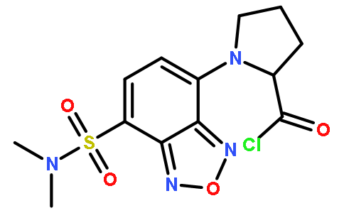 (R)-(+)-4-(N,N-二甲氨基磺酰)-7-(2-氯甲酰四氢吡咯-1-基)-2,1,3-苯并恶二唑[用于旋光纯度测定的高效液相色谱标记试剂]