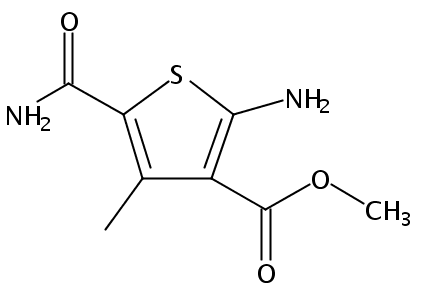 噻吩-3-羧酸,2-氨基-5-氨基羰基-4-甲基-,甲酯