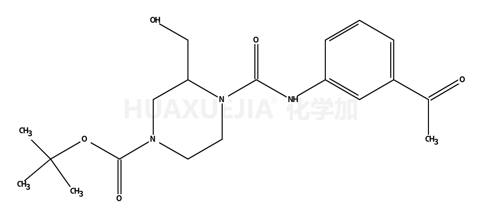 • 1-Piperazinecarboxylic acid, 4-[[(3-acetylphenyl)amino]carbonyl]-3-(hydroxymethyl)-, 1,1-dimethylethyl ester