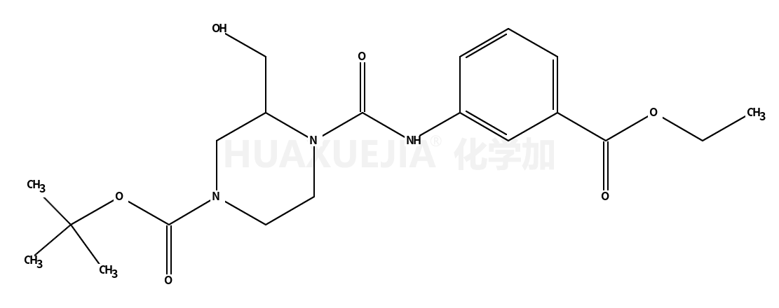 • 1-Piperazinecarboxylic acid, 4-[[[3-(ethoxycarbonyl)phenyl]amino]carbonyl]-3-(hydroxymethyl)-, 1,1-dimethylethyl ester