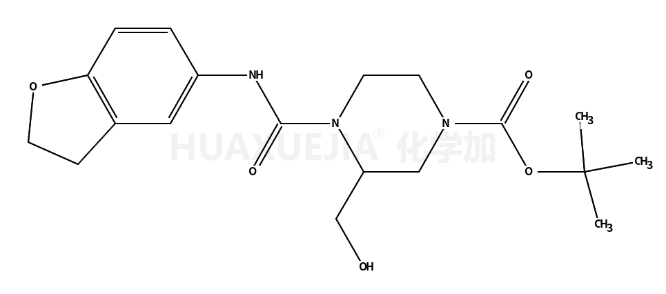 • 1-Piperazinecarboxylic acid, 4-[[(2,3-dihydro-5-benzofuranyl)amino]carbonyl]-3-(hydroxymethyl)-, 1,1-dimethylethyl ester