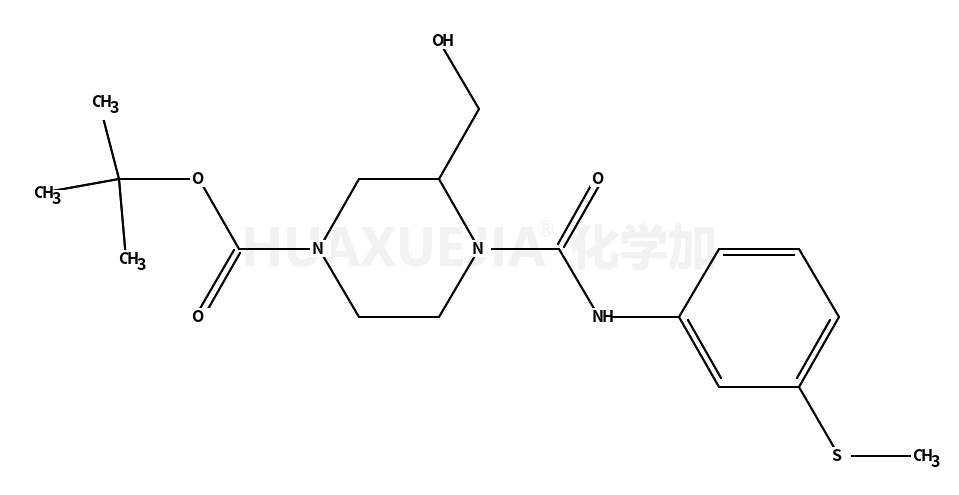 • 1-Piperazinecarboxylic acid, 3-(hydroxymethyl)-4-[[[3-(methylthio)phenyl]amino]carbonyl]-, 1,1-dimethylethyl ester