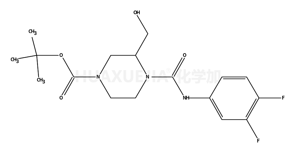 • 1-Piperazinecarboxylic acid, 4-[[(3,4-difluorophenyl)amino]carbonyl]-3-(hydroxymethyl)-, 1,1-dimethylethyl ester