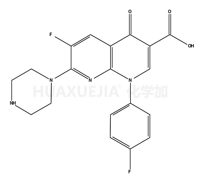 6-氟-1-(4-氟苯基)-4-氧代-7-(哌嗪-1-基)-1,4-二氢-1,8-萘啶-3-羧酸