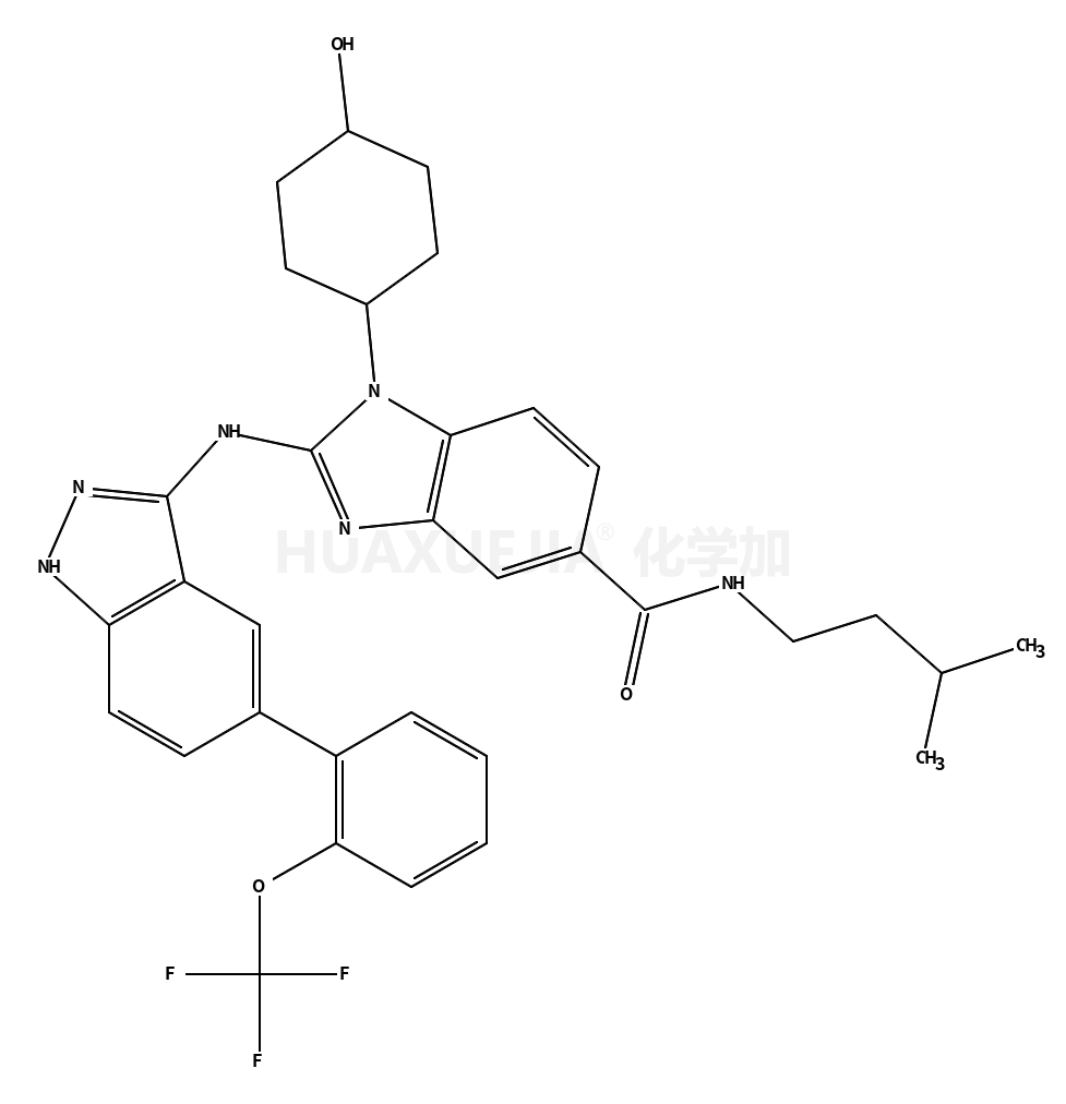 1-(4-羟基环己基)-2-[[5-(2-三氟甲氧基苯基)-1H-吲唑-3-基]氨基]-1H-苯并咪唑-5-羧酸 (3-甲基丁基)酰胺