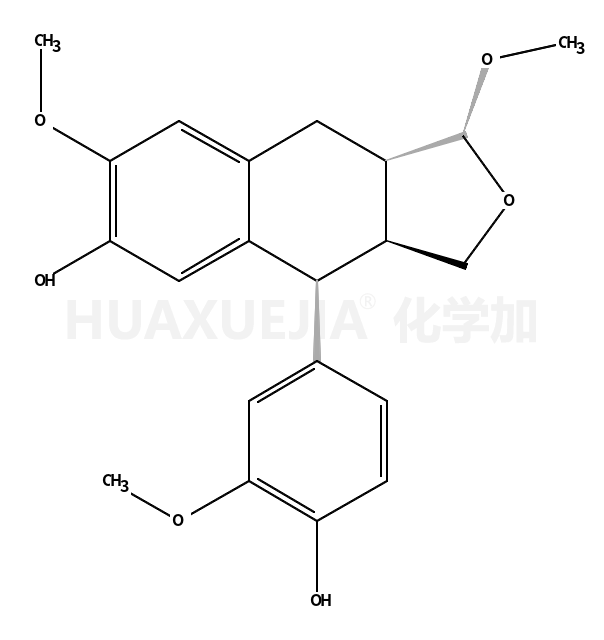 萘并[2,3-c]呋喃-6-醇,1,3,3a,4,9,9a-六氢-4-(4-羟基-3-甲氧苯基)-1,7-二甲氧基-,(1S,3aR,4S,9aR)-