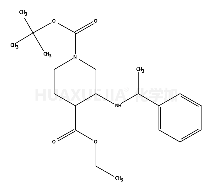 1-Boc-3-(1-苯基乙基氨基)哌啶-4-甲酸乙酯