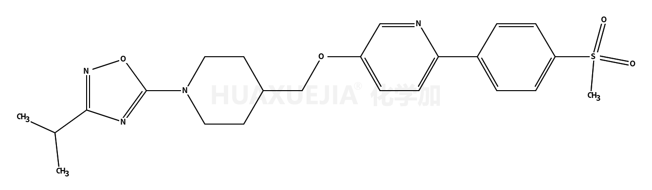 5-[4-[[6-(4-methylsulfonylphenyl)pyridin-3-yl]oxymethyl]piperidin-1-yl]-3-propan-2-yl-1,2,4-oxadiazole