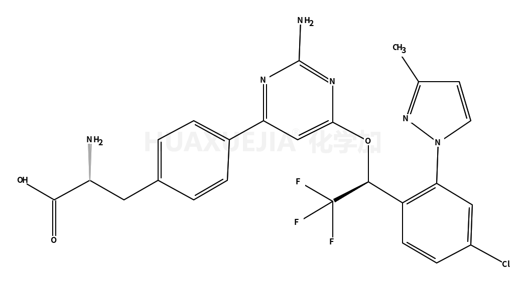(2S)-2-aMino-3-[4-[2-aMino-6-[(1R)-1-[4-chloro-2-(3-Methylpyrazol-1-yl)phenyl]-2,2,2-trifluoroethoxy]pyriMidin-4-yl]phe...