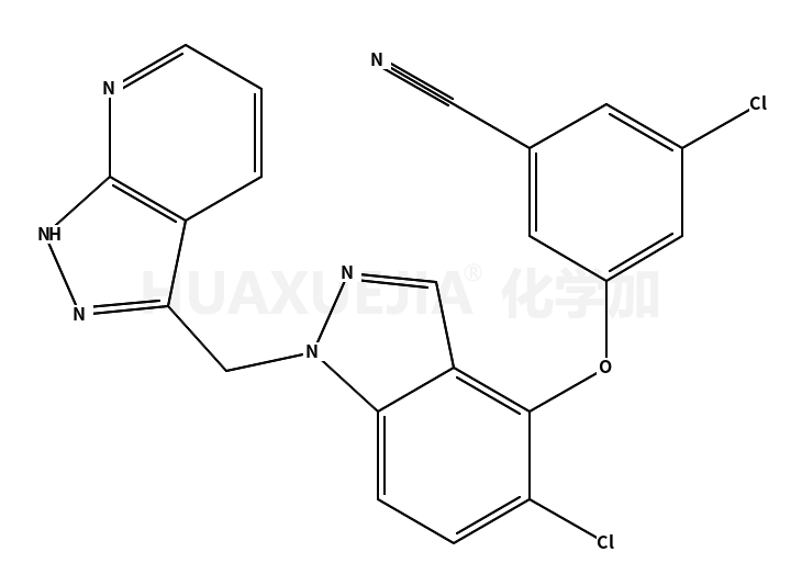 3-(1-((1H-pyrazolo[3,4-b]pyridin-3-yl)methyl)-5-chloro-1H-indazol-4-yloxy)-5-chlorobenzonitrile