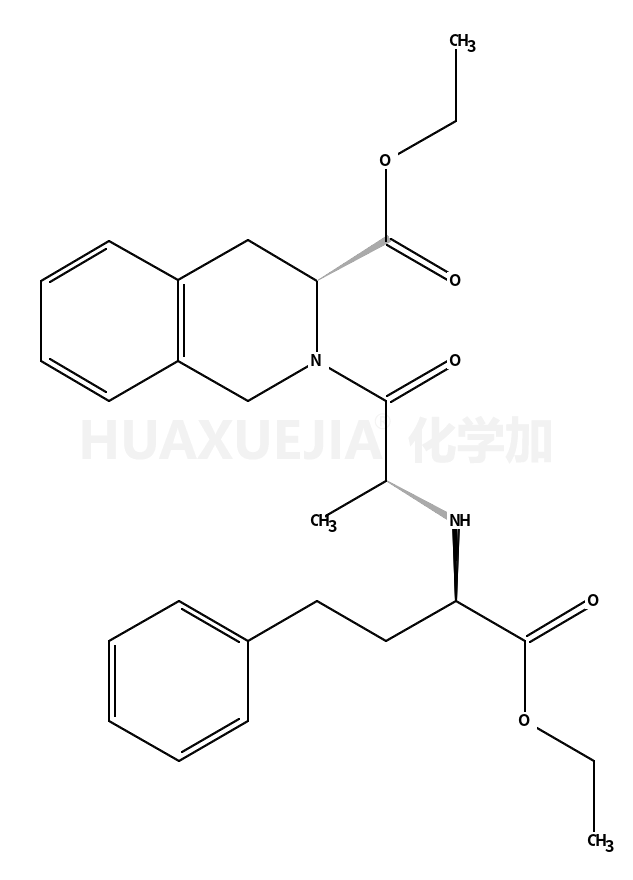 Ethyl (3S)-2-{N-[(2S)-1-ethoxy-1-oxo-4-phenyl-2-butanyl]-L-alanyl }-1,2,3,4-tetrahydro-3-isoquinolinecarboxylate