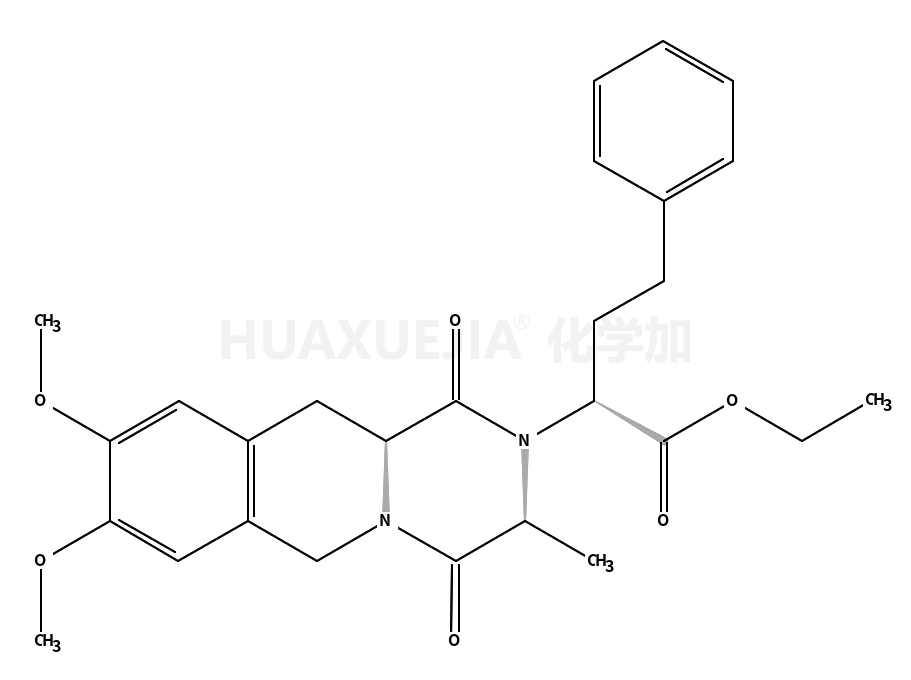 ethyl (2S)-2-[(3S,11aS)-8,9-dimethoxy-3-methyl-1,4-dioxo-3,6,11,11a-tetrahydropyrazino[1,2-b]isoquinolin-2-yl]-4-phenylbutanoate