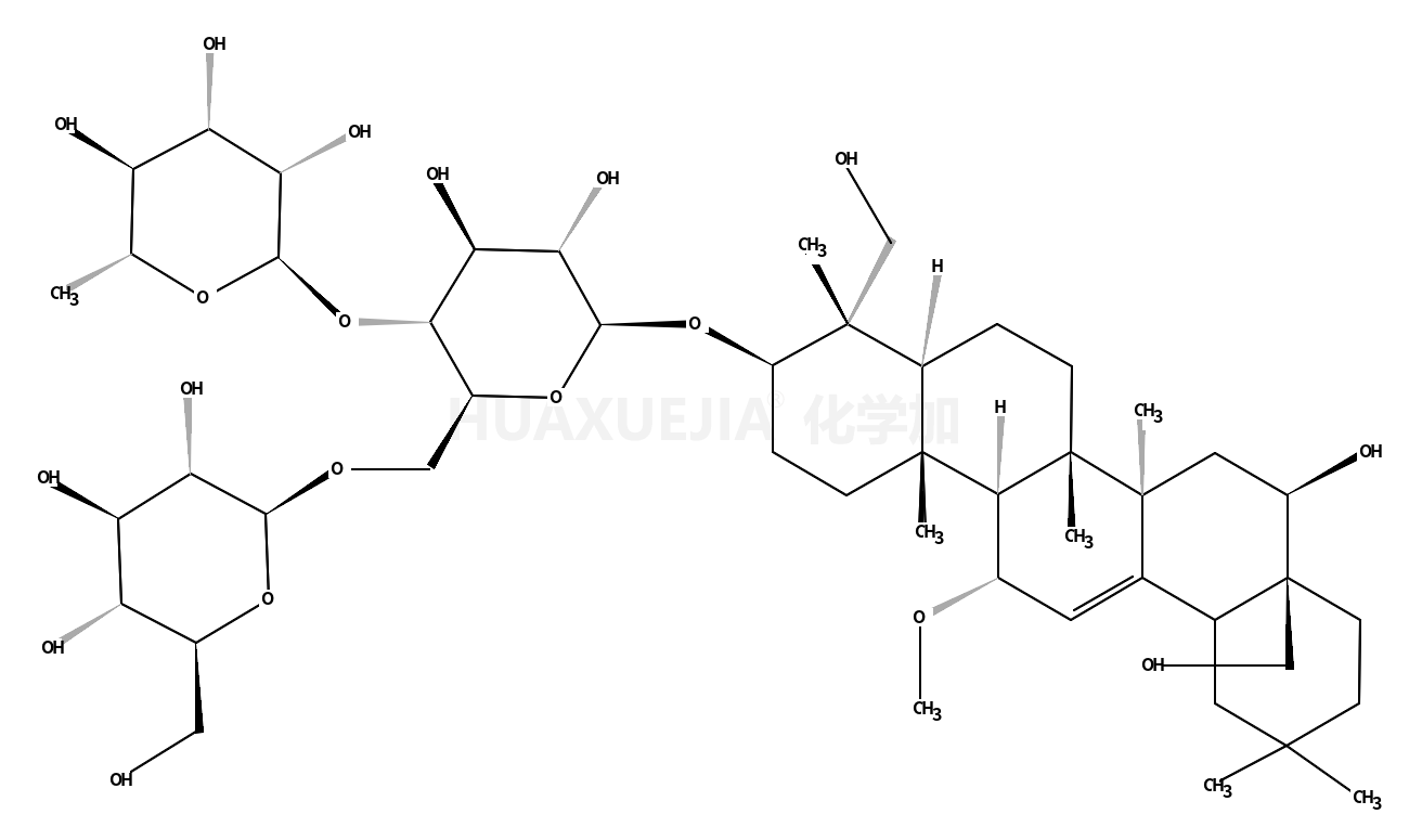 (3β,4α,11α,16β)-16,23,28-Trihydroxy-11-methoxyolean-12-en-3-ylO-6-deoxy-α-L-mannopyranosyl-(1→4)-O-[β-D-glucopyranosyl- (1→6)]-β