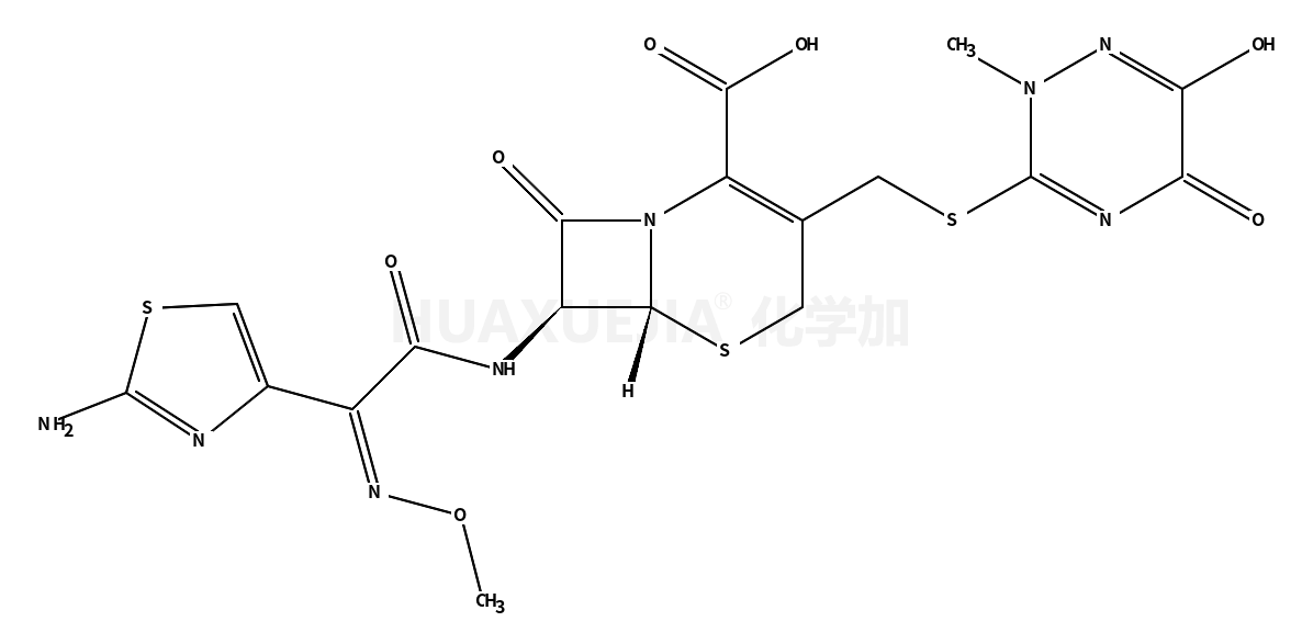 5-Thia-1-azabicyclo[4.2.0]oct-2-ene-2-carboxylic acid, 7-[[(2Z)-2-(2-amino-4-thiazolyl)-2-(methoxyimino)acetyl]amino]-8-oxo-3-[[(1,2,5,6-tetrahydro-2-methyl-5,6-dioxo-1,2,4-triazin-3-yl)thio]methyl]-, sodium salt, hydrate (2:4:7), (6R,7R)-