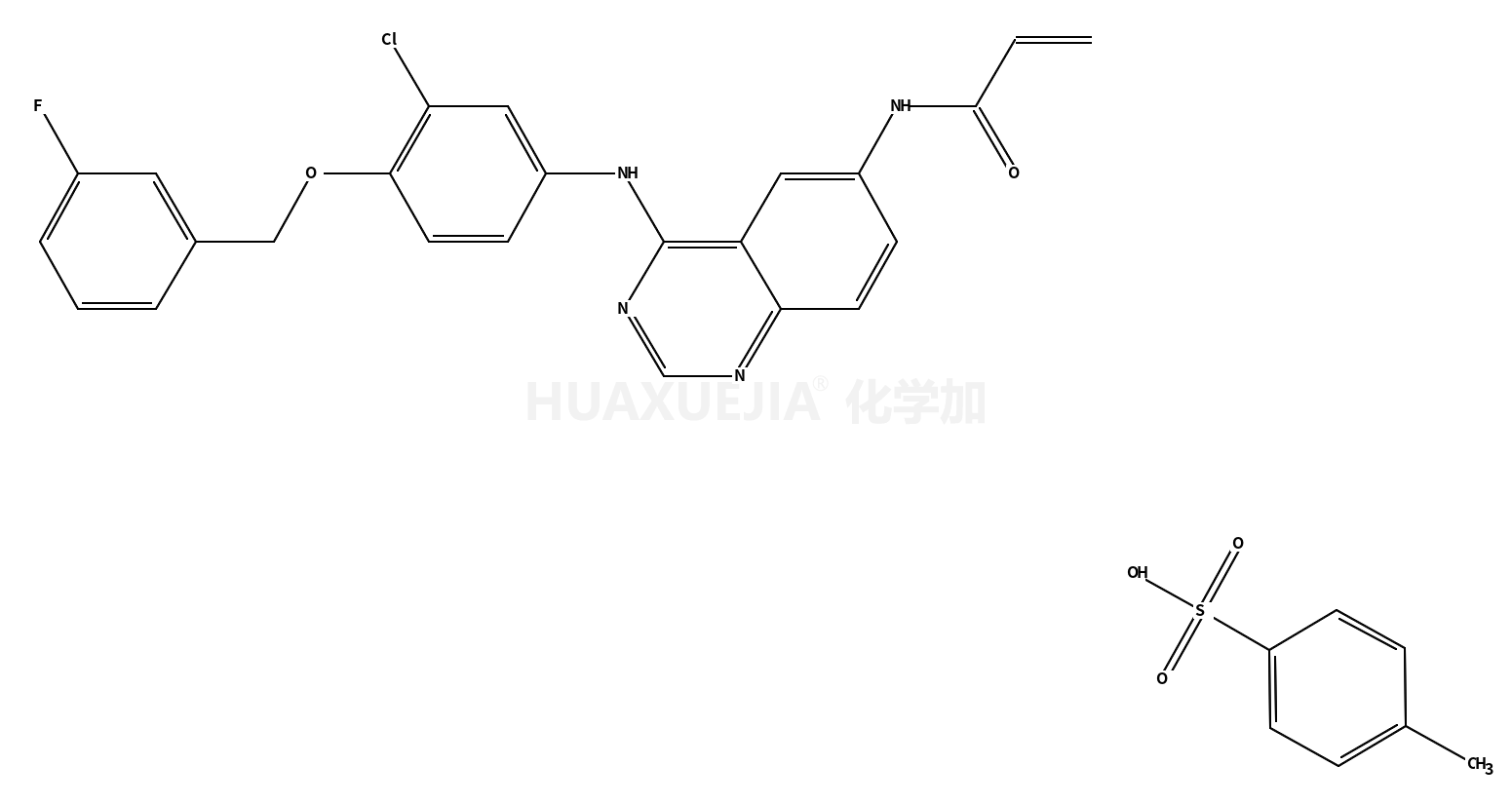 N-[4-[[3-氯-4-[(3-氟苯基)甲氧基]苯基]氨基]-6-喹唑啉基]-2-丙烯酰胺对甲苯磺酸盐