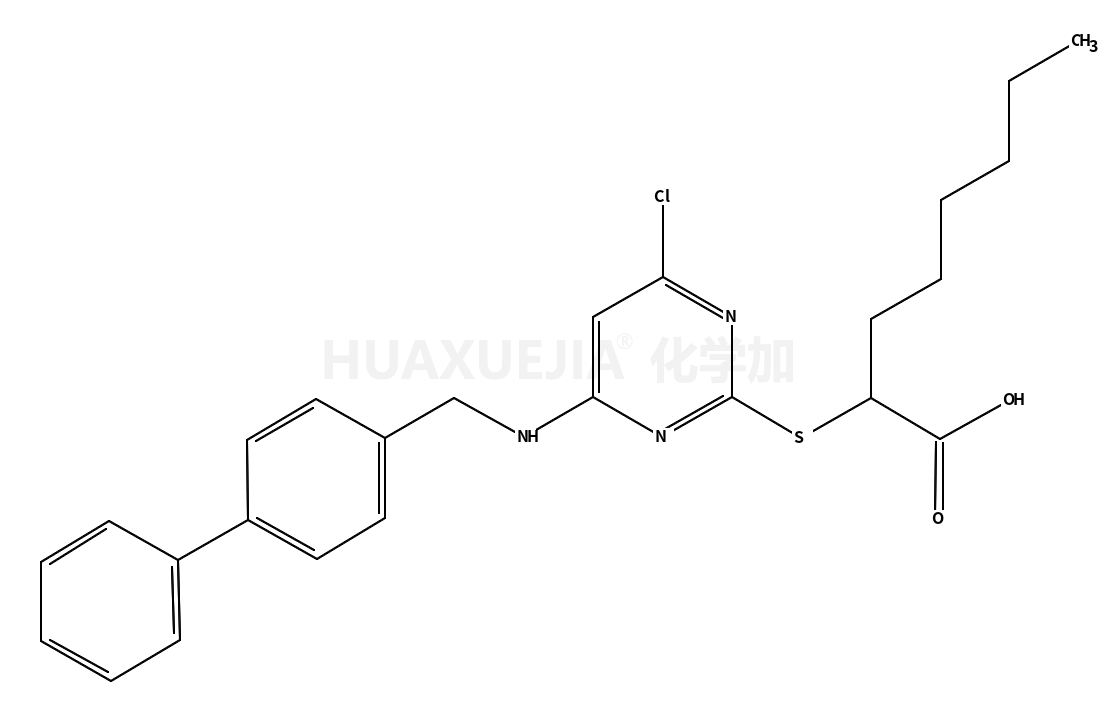 2-[4-chloro-6-[(4-phenylphenyl)methylamino]pyrimidin-2-yl]sulfanyloctanoic acid