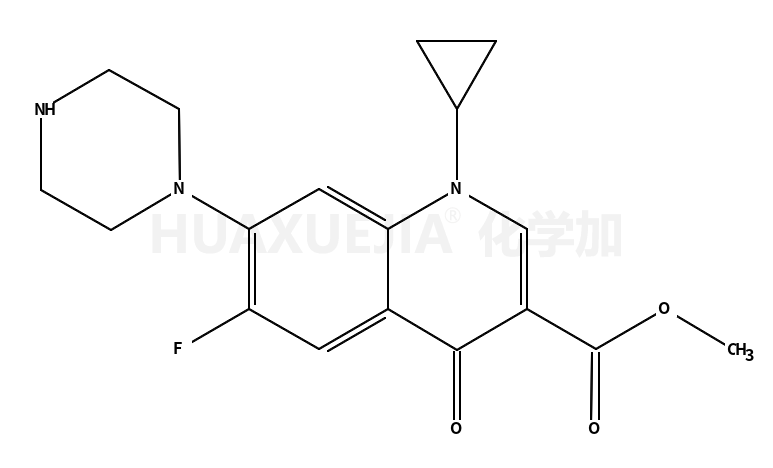 3-Quinolinecarboxylic acid, 1-cyclopropyl-6-fluoro-1,4-dihydro-4-oxo-7-(1-piperazinyl)-, Methyl ester