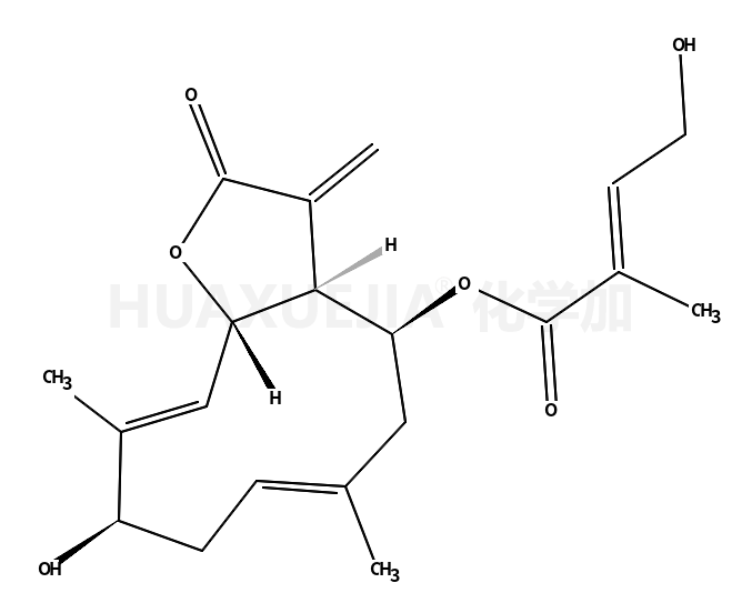 (1E,3β,4E,6α,7β,8β)-3-hydroxy-8-[(4-hydroxytigloyl)oxy]germacra-1(10),4,11(13)-trieno-12,6-lactone