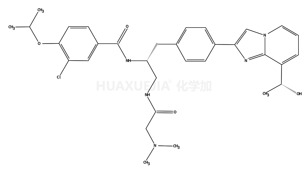3-氯-n-((s)-1-(2-(二甲基氨基)乙酰氨基)-3-(4-(8-((s)-1-羟基乙基)咪唑并[1,2-a]吡啶-2-基)苯基)丙烷-2-基)-4-异丙氧基苯甲酰胺