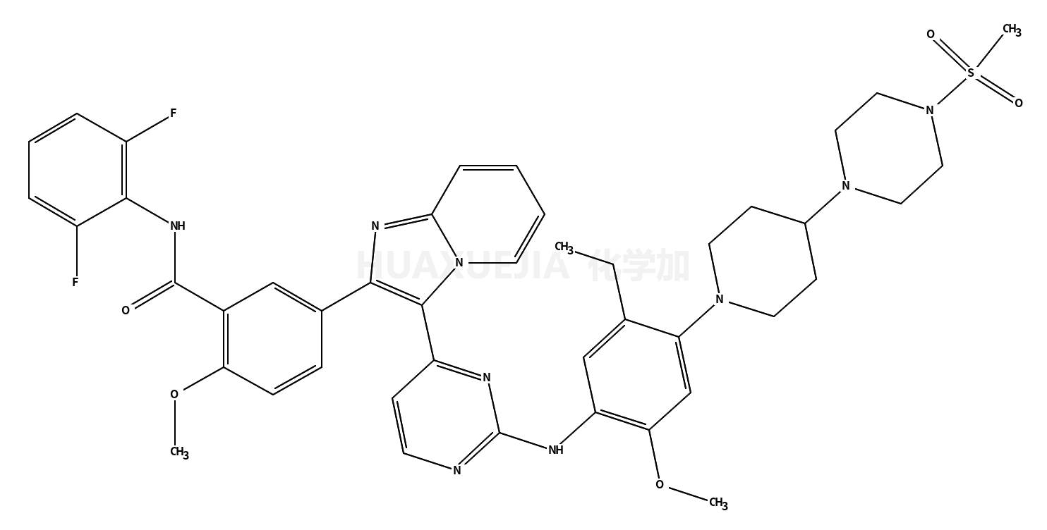 N-(2,6-二氟苯基)-5-[3-[2-[[5-乙基-2-甲氧基-4-[4-[4-(甲基磺酰基)-1-哌嗪基]-1-哌啶基]苯基]氨基]-4-嘧啶基]咪唑并[1,2-A]吡啶-2-基]-2-甲氧基苯甲酰胺