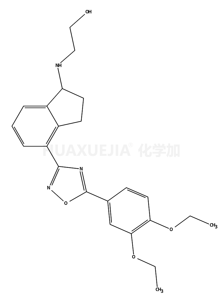 2-[[4-[5-(3,4-diethoxyphenyl)-1,2,4-oxadiazol-3-yl]-2,3-dihydro-1H-inden-1-yl]amino]ethanol