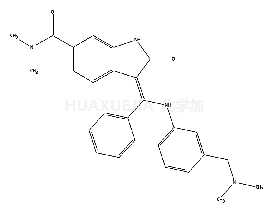 3-[[[3-[(二甲基氨基)甲基]苯基]氨基]苯基亚甲基]-2,3-二氢-N,N-二甲基-2-氧代-1H-吲哚-6-羧酰胺