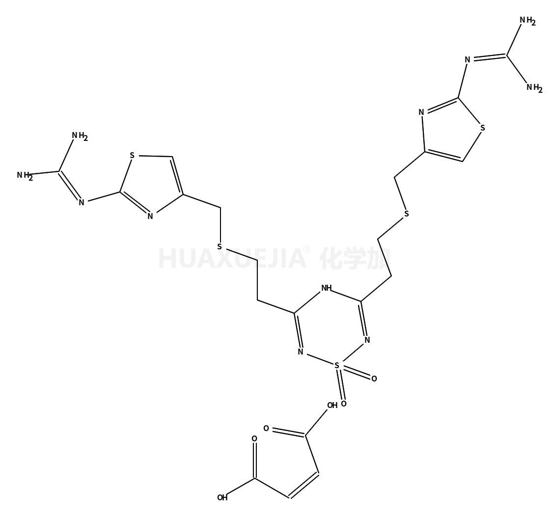 N,N'''-[2H-1,2,4,6-噻三嗪-3,5-二基二(2,1-乙二基硫基亚甲基-4,2-噻唑二基)]二胍 S,S-二氧化物(Z)-2-丁烯二酸盐(1:2)