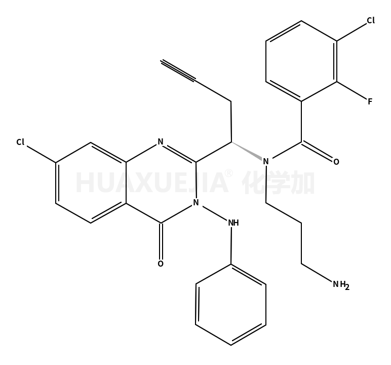 N-(3-aminopropyl)-N-[(1R)-1-(3-anilino-7-chloro-4-oxoquinazolin-2-yl)but-3-ynyl]-3-chloro-2-fluorobenzamide